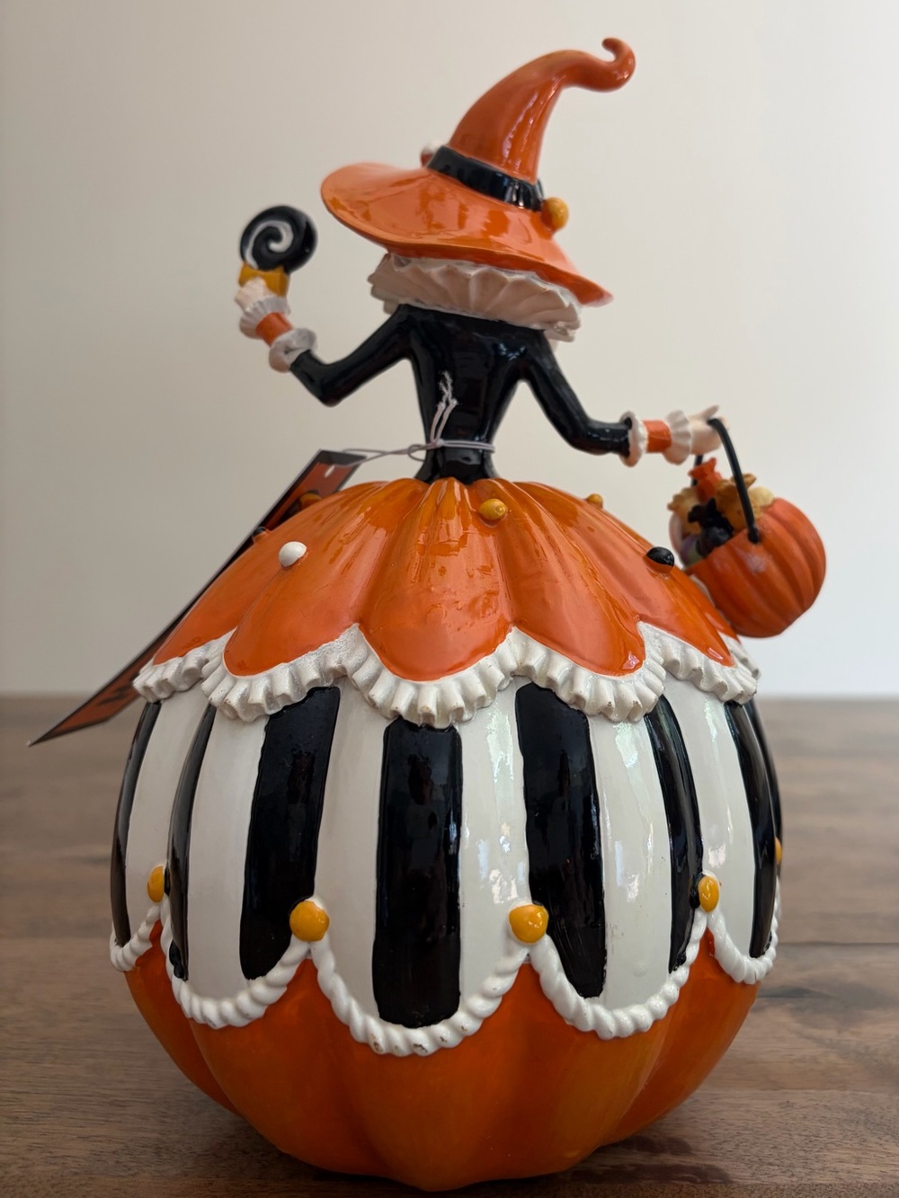 Mackenzie Childs Inspired Halloween Witch Girl Pumpkin NWT - Picture 10 of 10